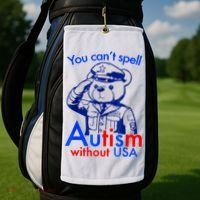 Funny You CanT Spell Autism Without Usa Golf Towel thumb 2