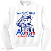 Funny You CanT Spell Autism Without Usa Kids Sweatshirt thumb 0
