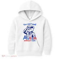 Funny You CanT Spell Autism Without Usa Kids Hoodie thumb 0