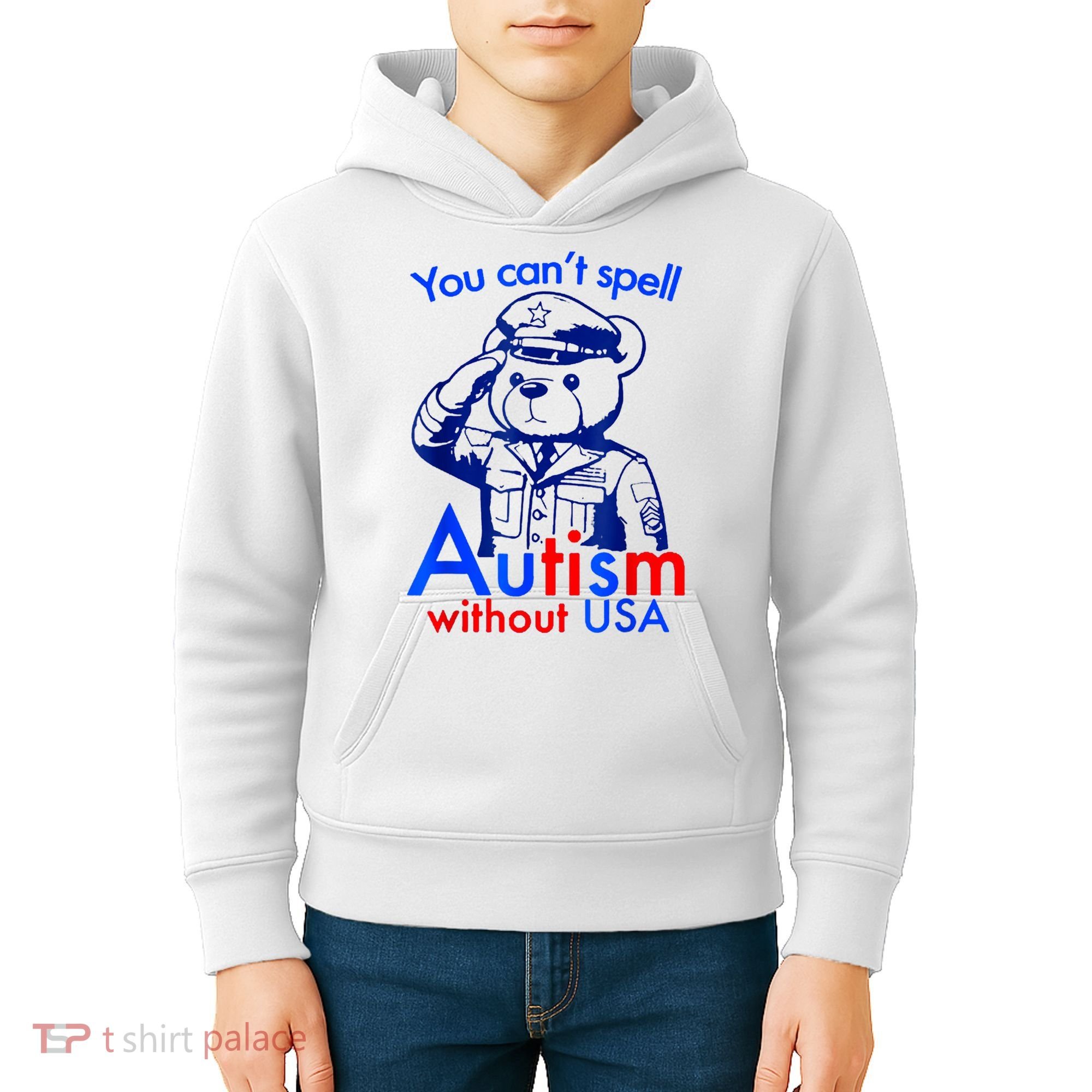 Funny You CanT Spell Autism Without Usa Kids Hoodie