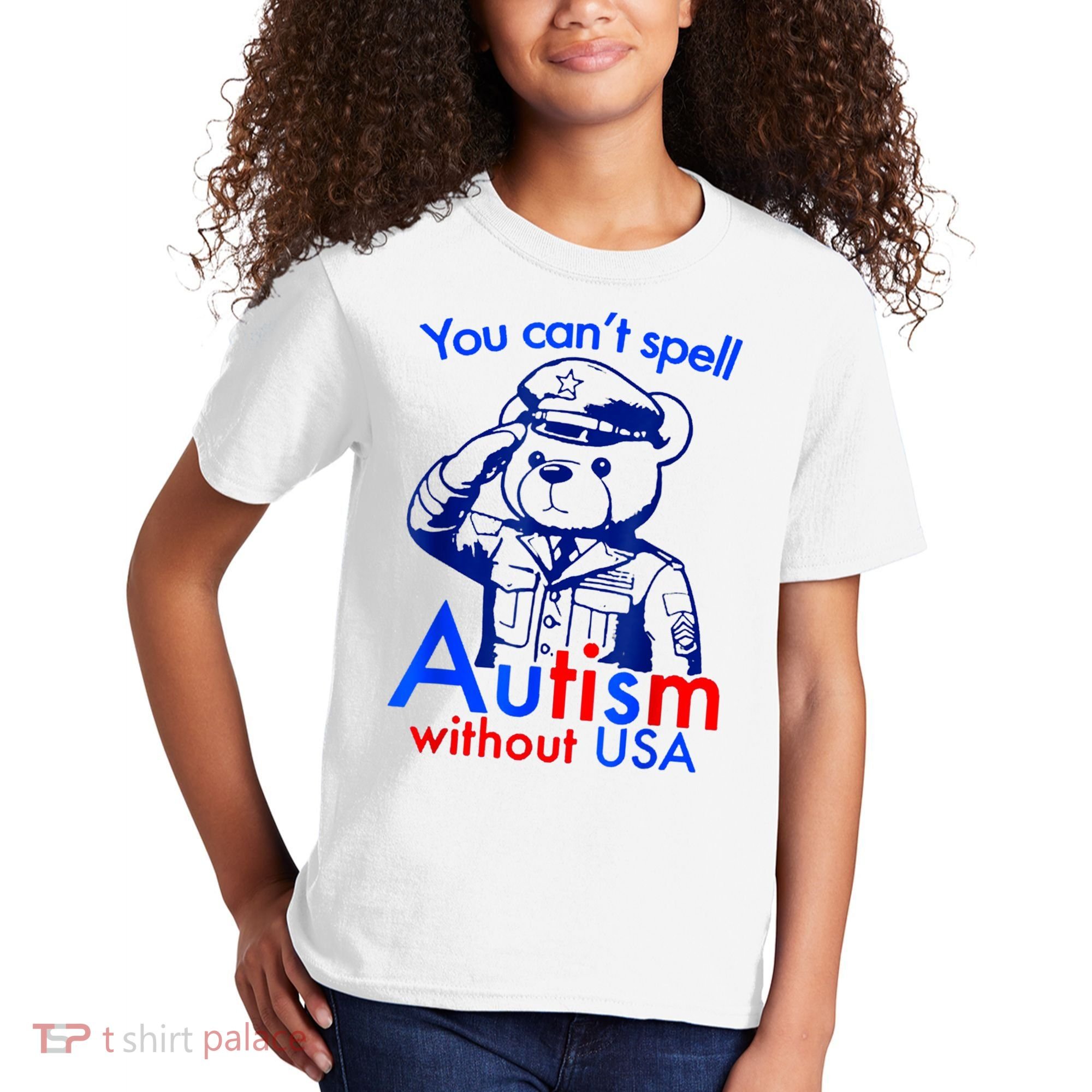 Funny You CanT Spell Autism Without Usa Kids T-Shirt