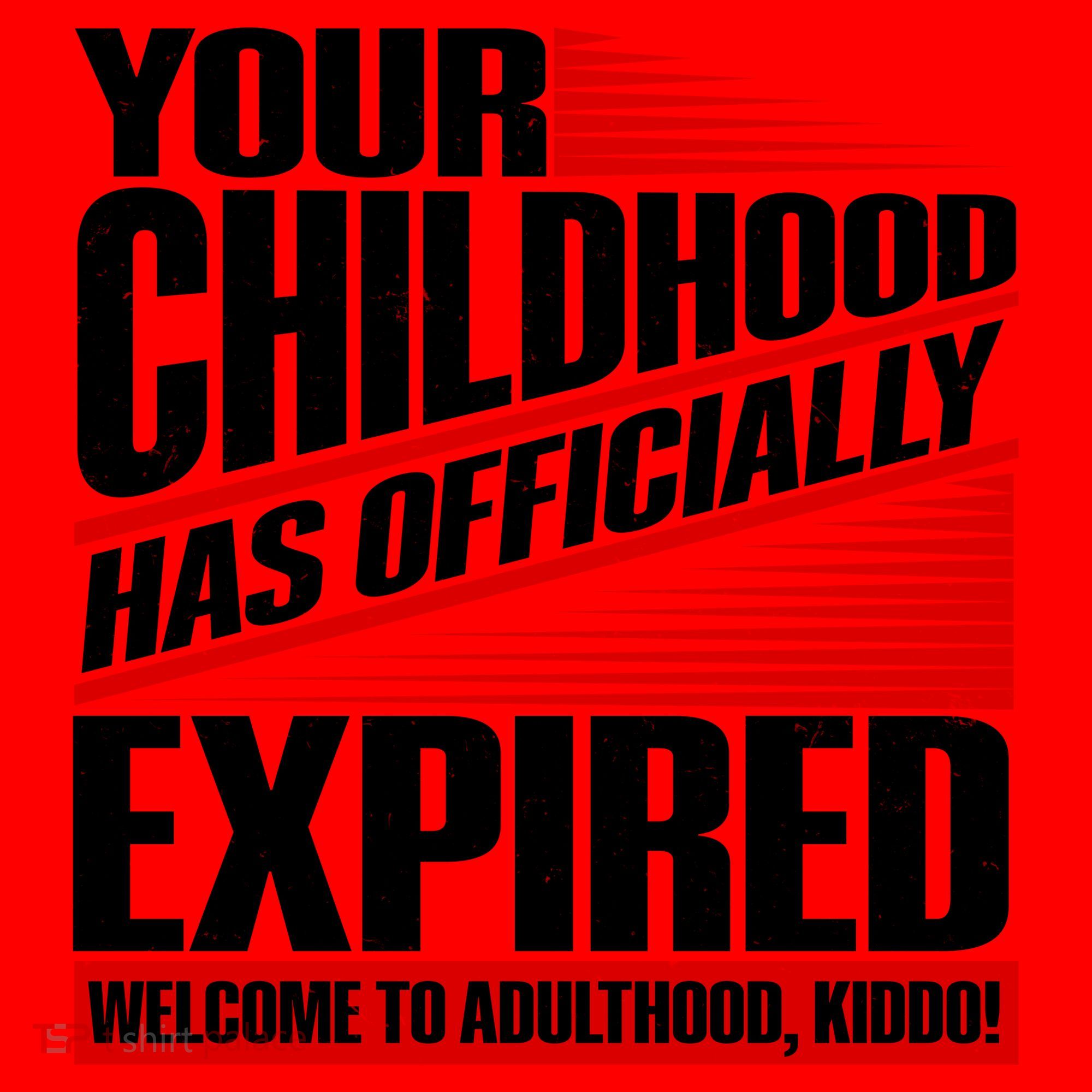 Funny Your Childhood Has Officially Expired Happy Birthday Santa Hat