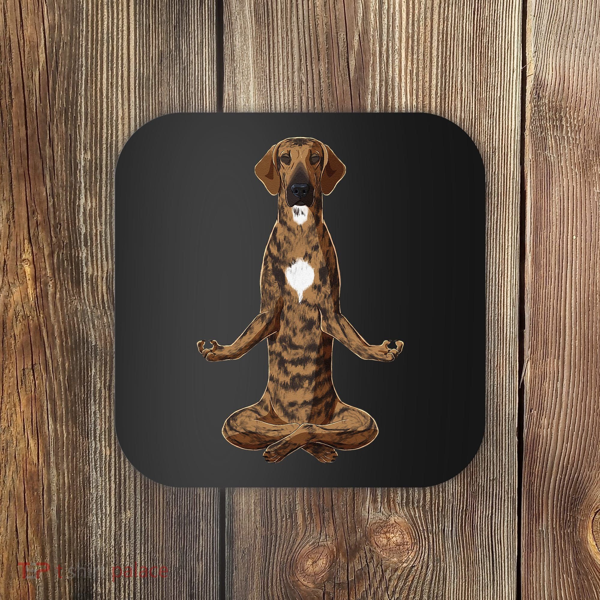 Funny Yoga Dog Plott Hound Coaster