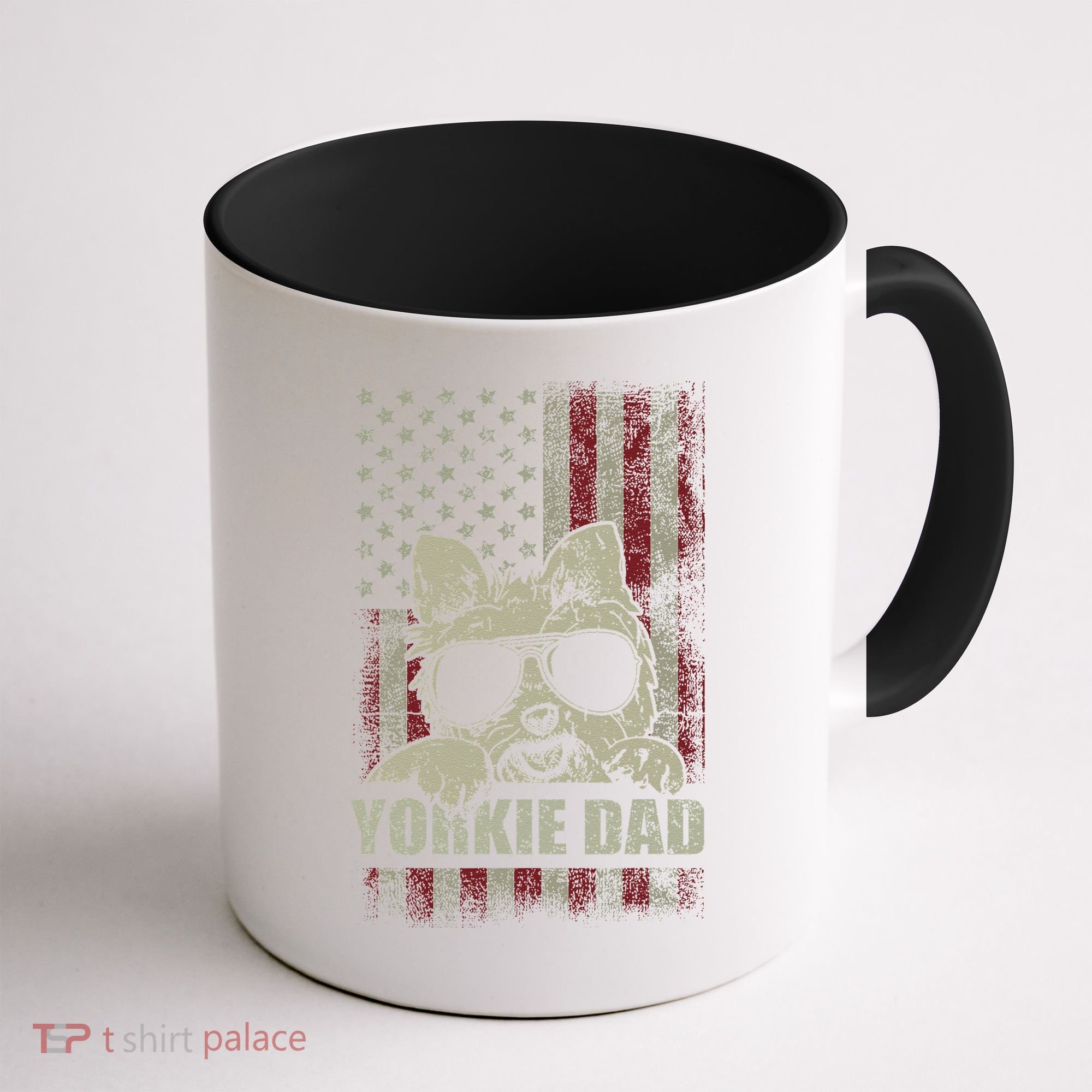 Funny Yorkie Dad American Flag Dog Daddy Fathers Day Tee Coffee Mug