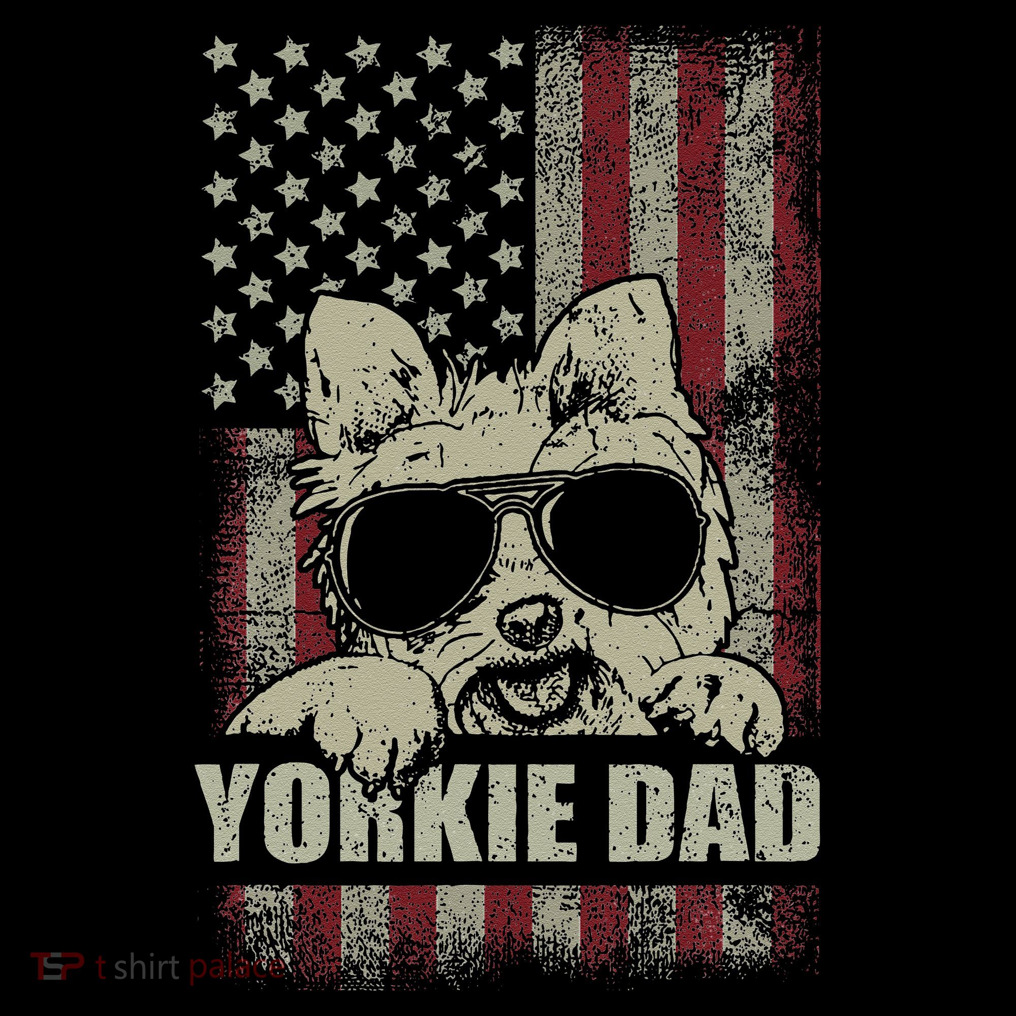 Funny Yorkie Dad American Flag Dog Daddy Fathers Day Tee Coffee Mug