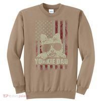 Funny Yorkie Dad American Flag Dog Daddy Fathers Day Tee Sweatshirt thumb 0