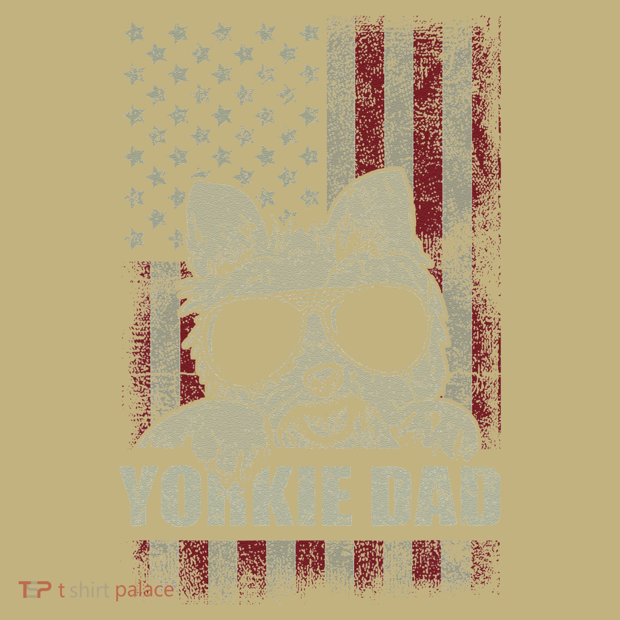 Funny Yorkie Dad American Flag Dog Daddy Fathers Day Tee Sweatshirt