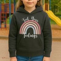 Feel Your Feelings Rainbow Kids Hoodie thumb 3
