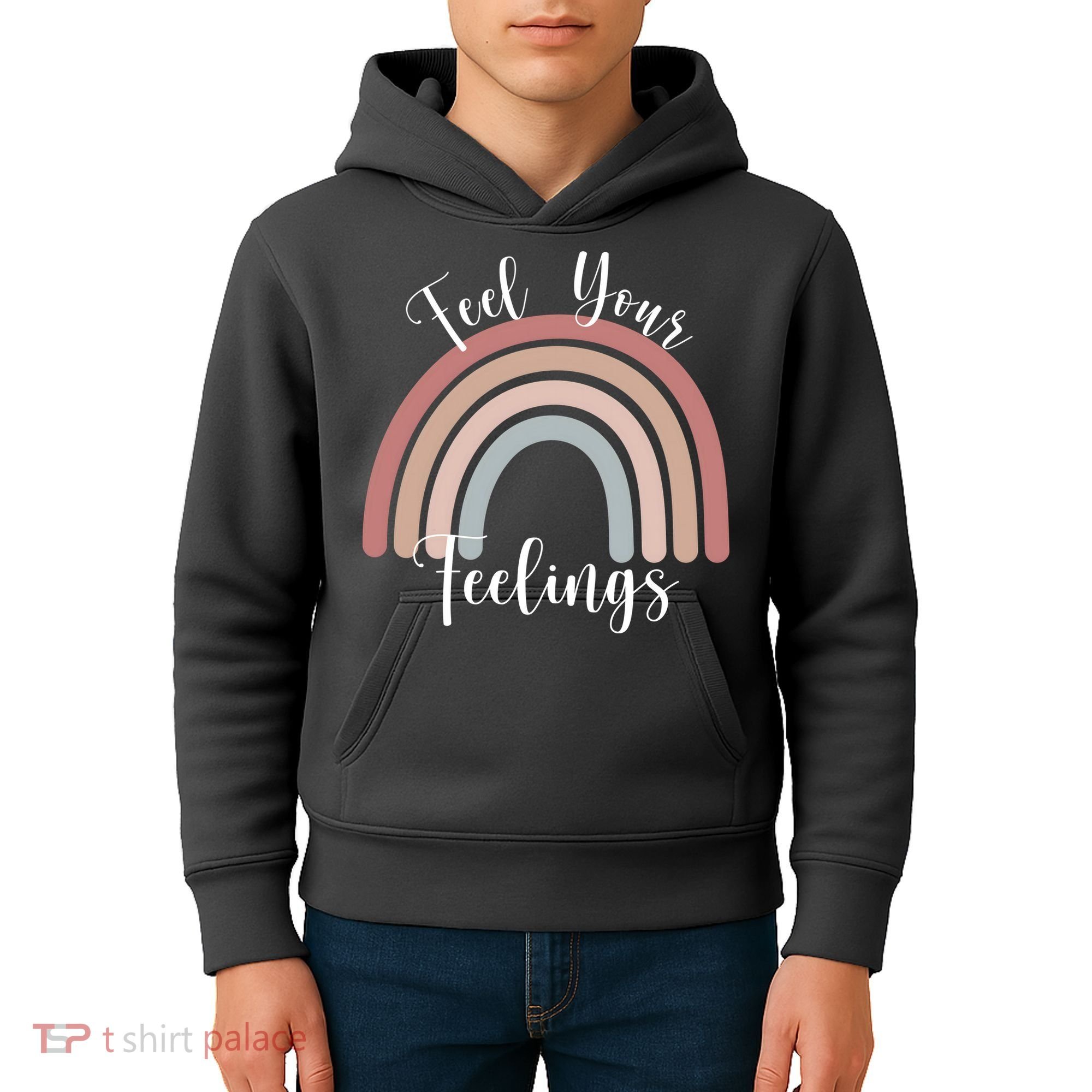 Feel Your Feelings Rainbow Kids Hoodie