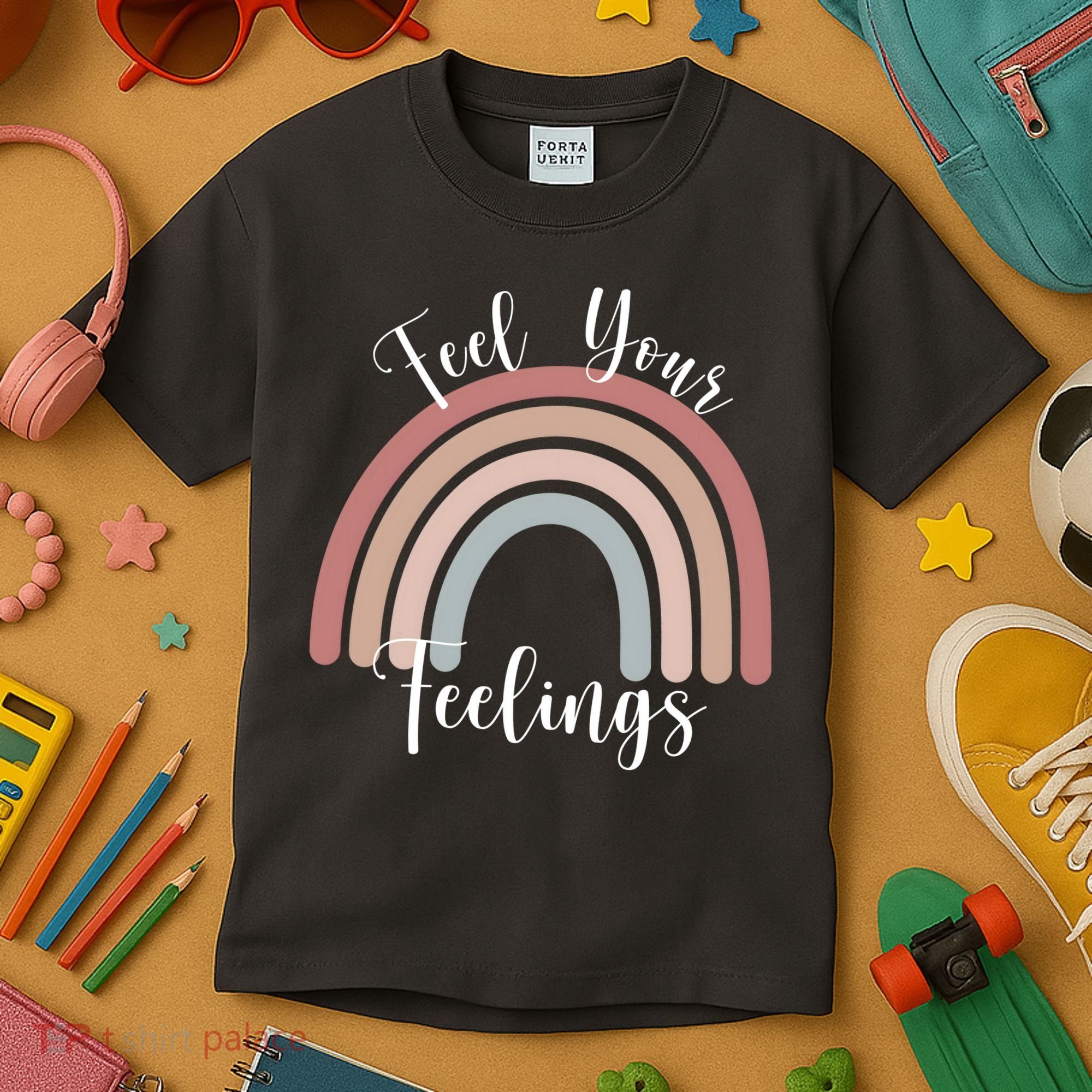Feel Your Feelings Rainbow Kids T-Shirt
