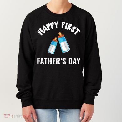 First Year Fathers Day Funny Bottles Milk Best Daddy Cool Gift Women's Sweatshirt