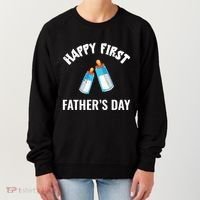 First Year Fathers Day Funny Bottles Milk Best Daddy Cool Gift Women's Sweatshirt thumb 0