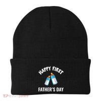 First Year Fathers Day Funny Bottles Milk Best Daddy Cool Gift Beanie thumb 0