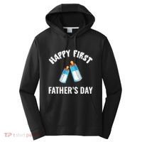 First Year Fathers Day Funny Bottles Milk Best Daddy Cool Gift Performance Fleece Hoodie thumb 0