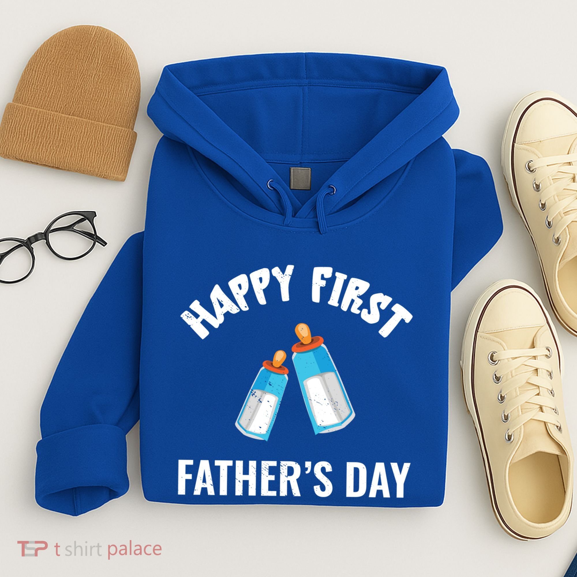 First Year Fathers Day Funny Bottles Milk Best Daddy Cool Gift Hoodie