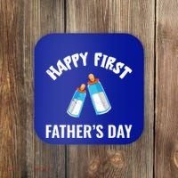 First Year Fathers Day Funny Bottles Milk Best Daddy Cool Gift Coaster thumb 0