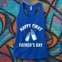 First Year Fathers Day Funny Bottles Milk Best Daddy Cool Gift Women's Tank Top thumb 3