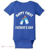 First Year Fathers Day Funny Bottles Milk Best Daddy Cool Gift Baby Bodysuit thumb 0