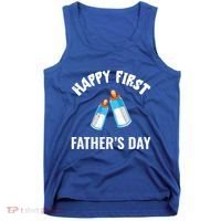 First Year Fathers Day Funny Bottles Milk Best Daddy Cool Gift Tank Top thumb 0