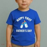 First Year Fathers Day Funny Bottles Milk Best Daddy Cool Gift Toddler T-Shirt thumb 2
