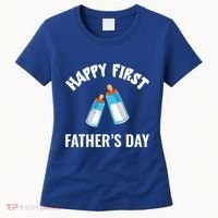 First Year Fathers Day Funny Bottles Milk Best Daddy Cool Gift Women's T-Shirt thumb 0