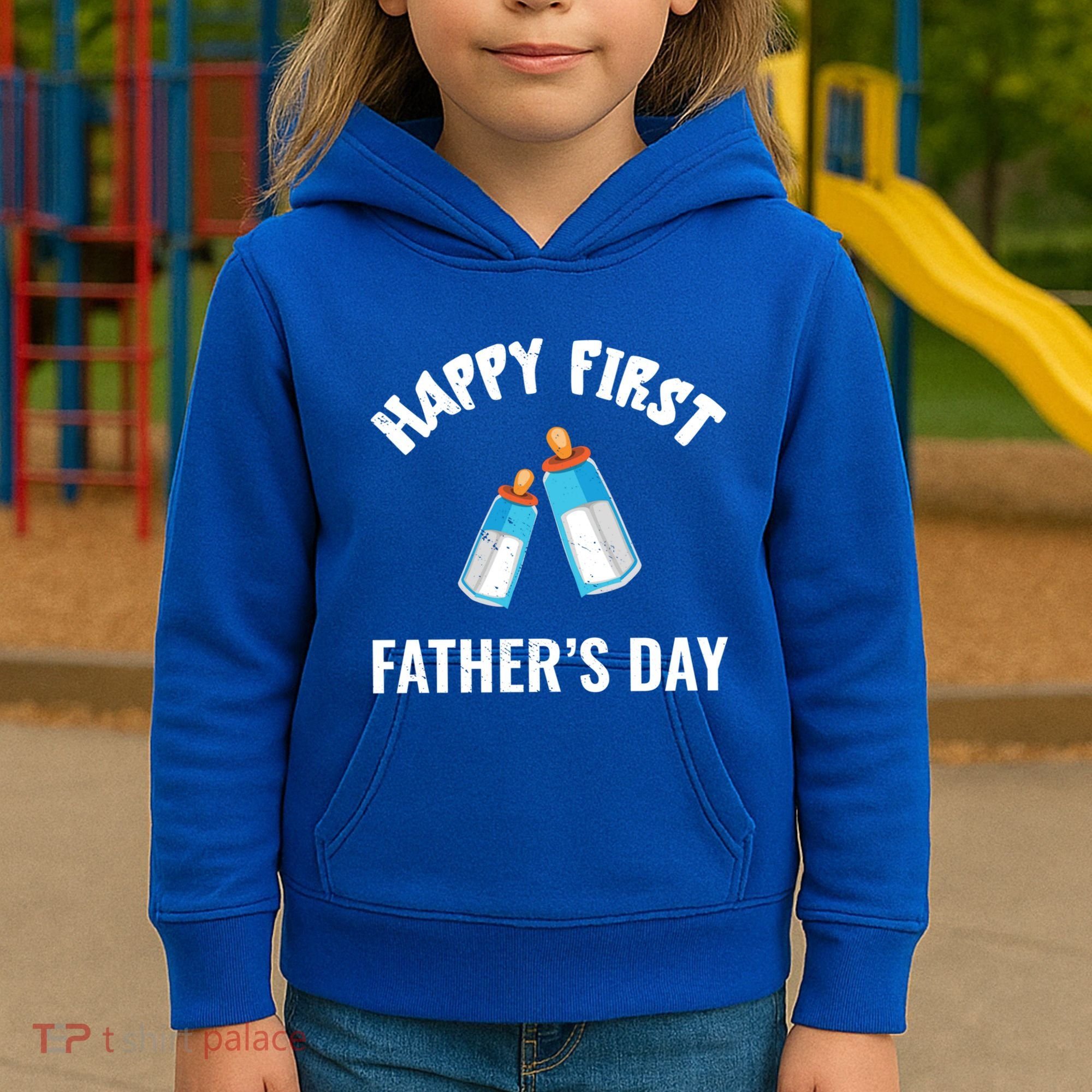 First Year Fathers Day Funny Bottles Milk Best Daddy Cool Gift Kids Hoodie