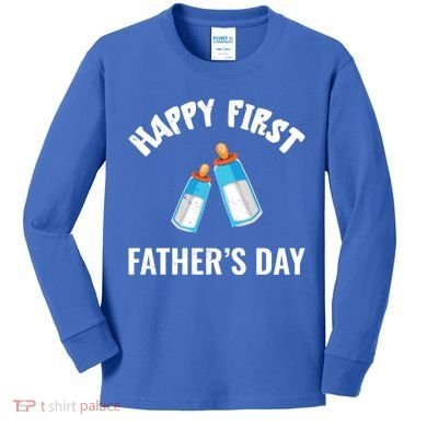 First Year Fathers Day Funny Bottles Milk Best Daddy Cool Gift Kids Long Sleeve Shirt