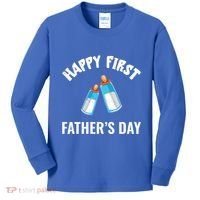 First Year Fathers Day Funny Bottles Milk Best Daddy Cool Gift Kids Long Sleeve Shirt thumb 0