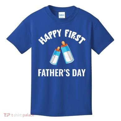 First Year Fathers Day Funny Bottles Milk Best Daddy Cool Gift Kids T-Shirt