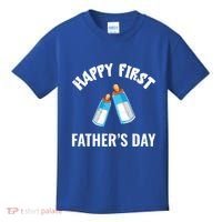 First Year Fathers Day Funny Bottles Milk Best Daddy Cool Gift Kids T-Shirt thumb 0