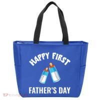 First Year Fathers Day Funny Bottles Milk Best Daddy Cool Gift Tote Bag thumb 0