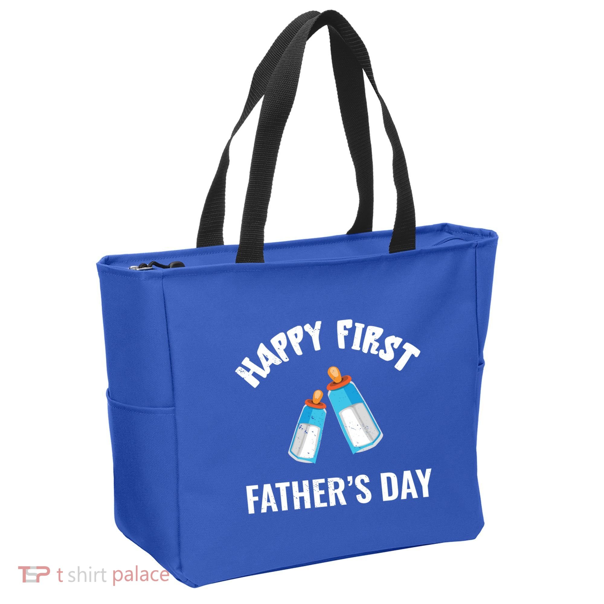 First Year Fathers Day Funny Bottles Milk Best Daddy Cool Gift Tote Bag