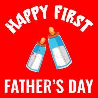 First Year Fathers Day Funny Bottles Milk Best Daddy Cool Gift Santa Hat thumb 1