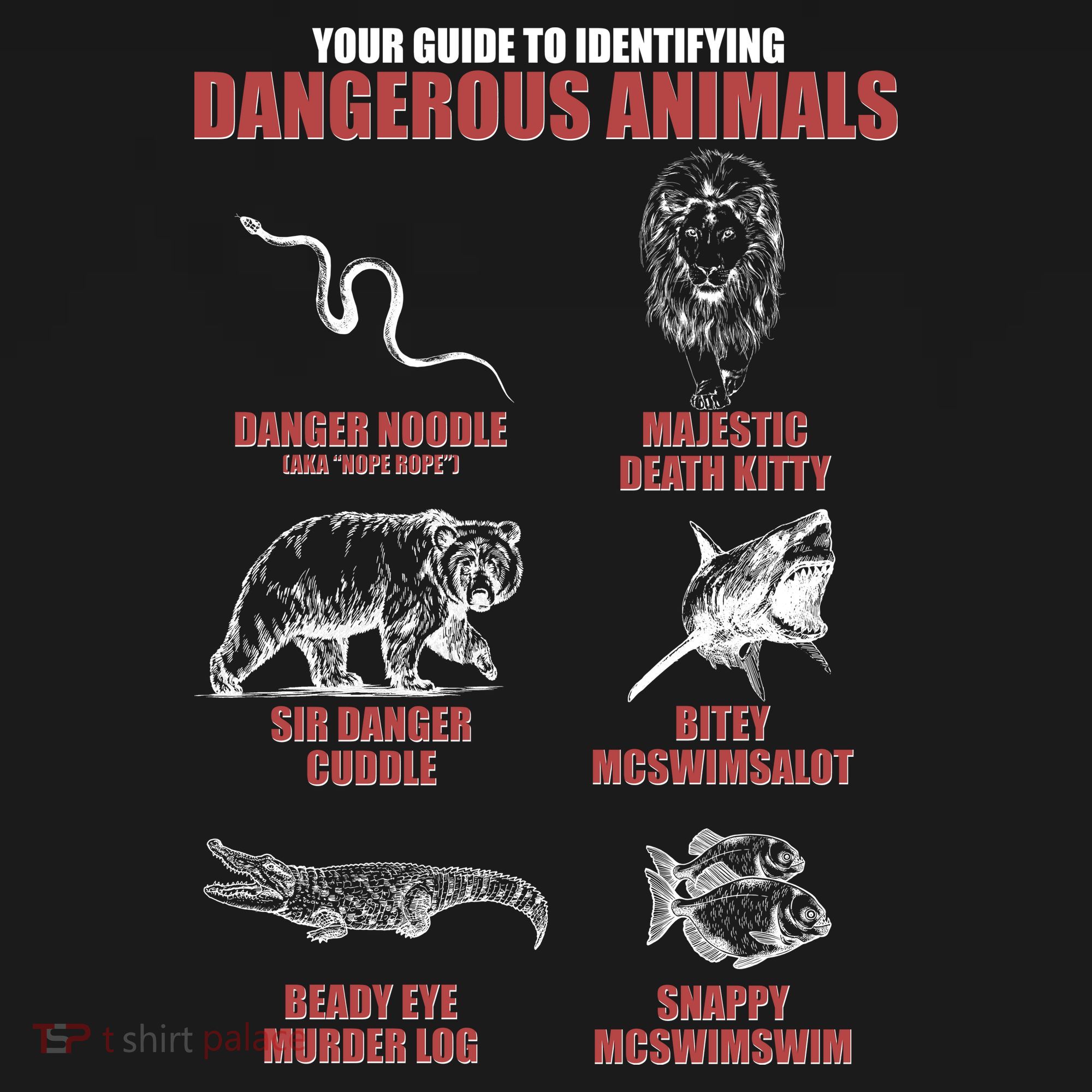 Funny Your Guide To Identifying Dangerous Animals USA-Made Doggie Bandana