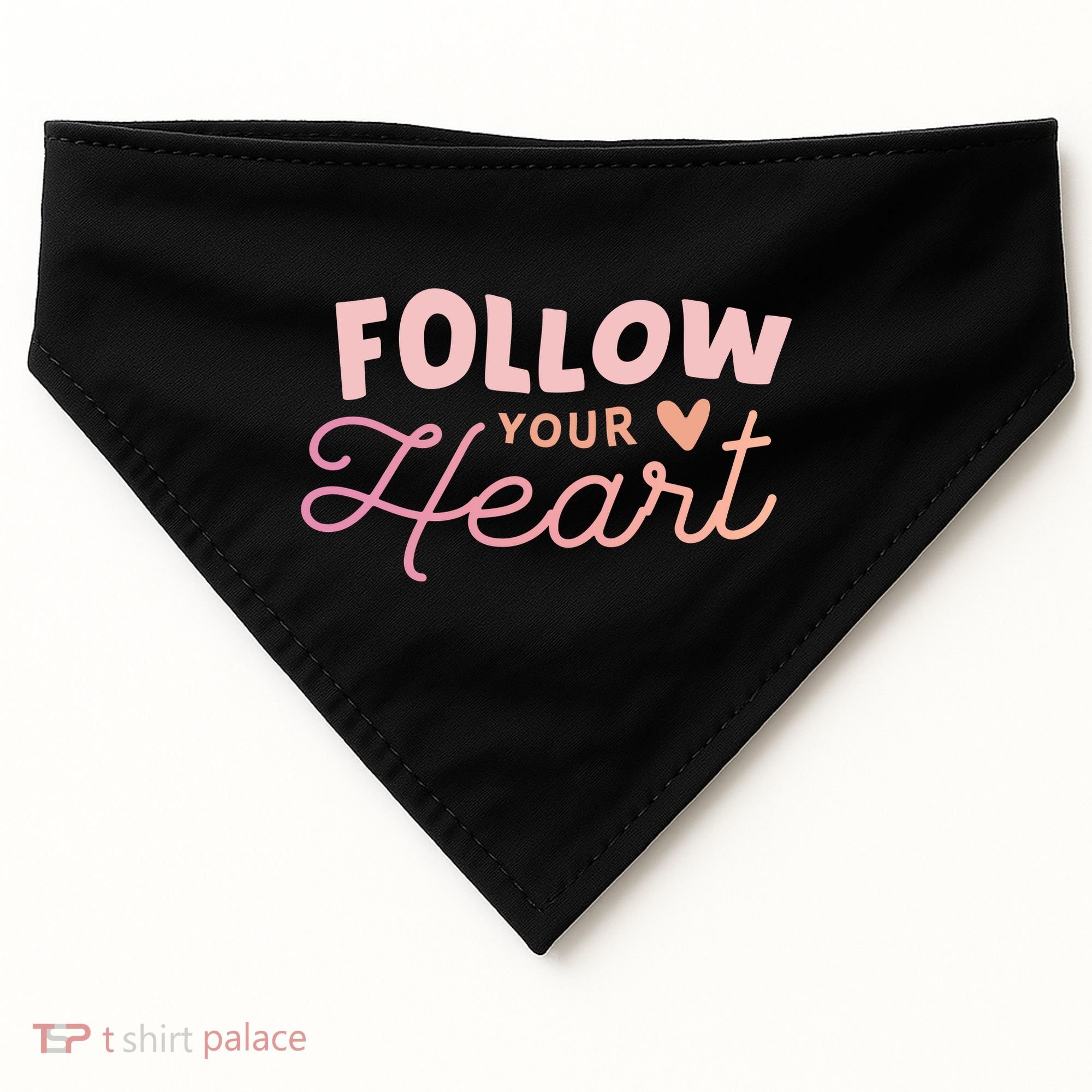 Follow Your Heart Cute Quote USA-Made Doggie Bandana