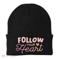 Follow Your Heart Cute Quote Beanie thumb 0