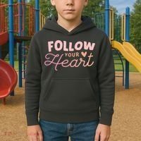 Follow Your Heart Cute Quote Kids Hoodie thumb 2