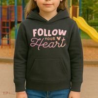 Follow Your Heart Cute Quote Kids Hoodie thumb 3