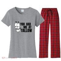 Funny You Had Me At Tallow Replace Seed Oils Maha Be Heathy Women's Flannel Pajama Set thumb 0