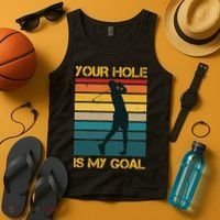 Funny Your Hole Is My Goal Golf Lovers Novelty Tank Top thumb 4