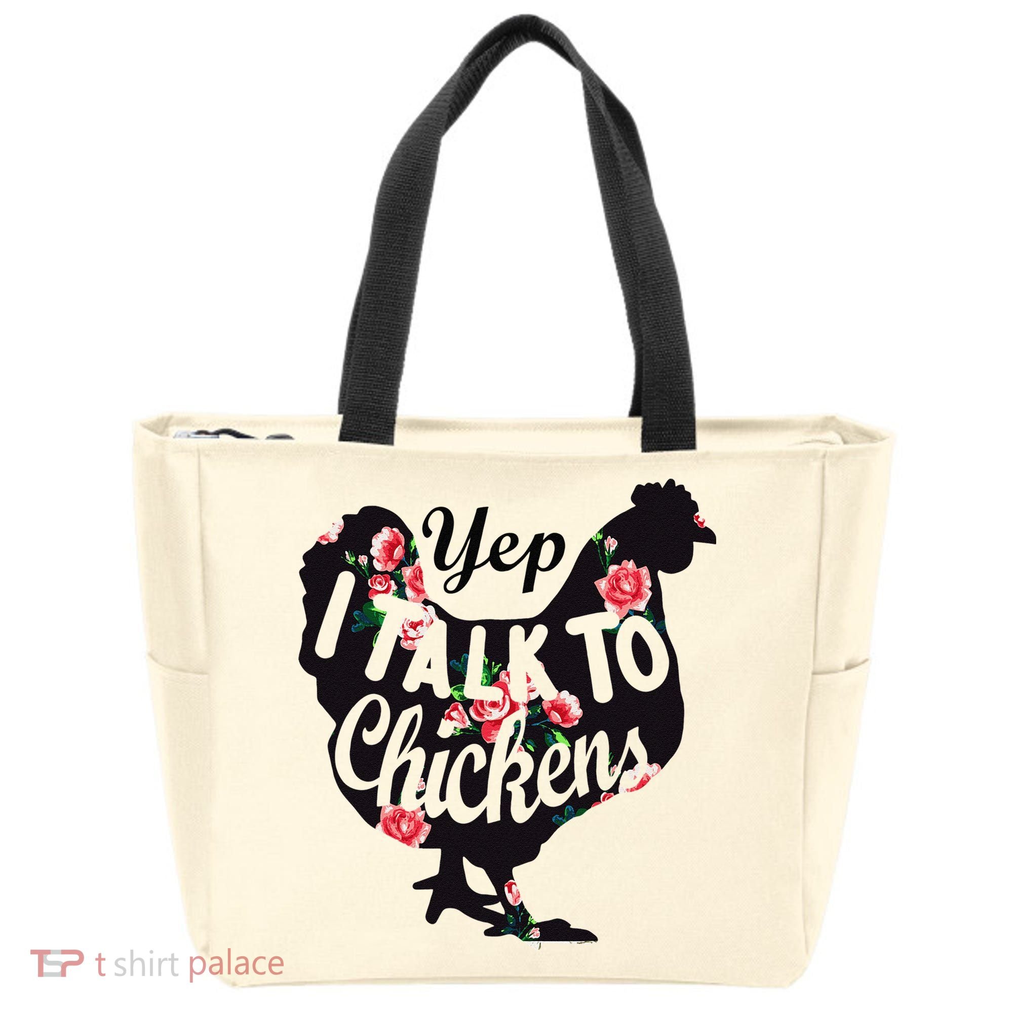 Farmer Yep I Talk To Chickens Funny Chicken Lover Tote Bag