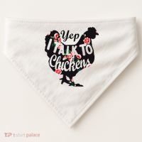 Farmer Yep I Talk To Chickens Funny Chicken Lover USA-Made Doggie Bandana thumb 0