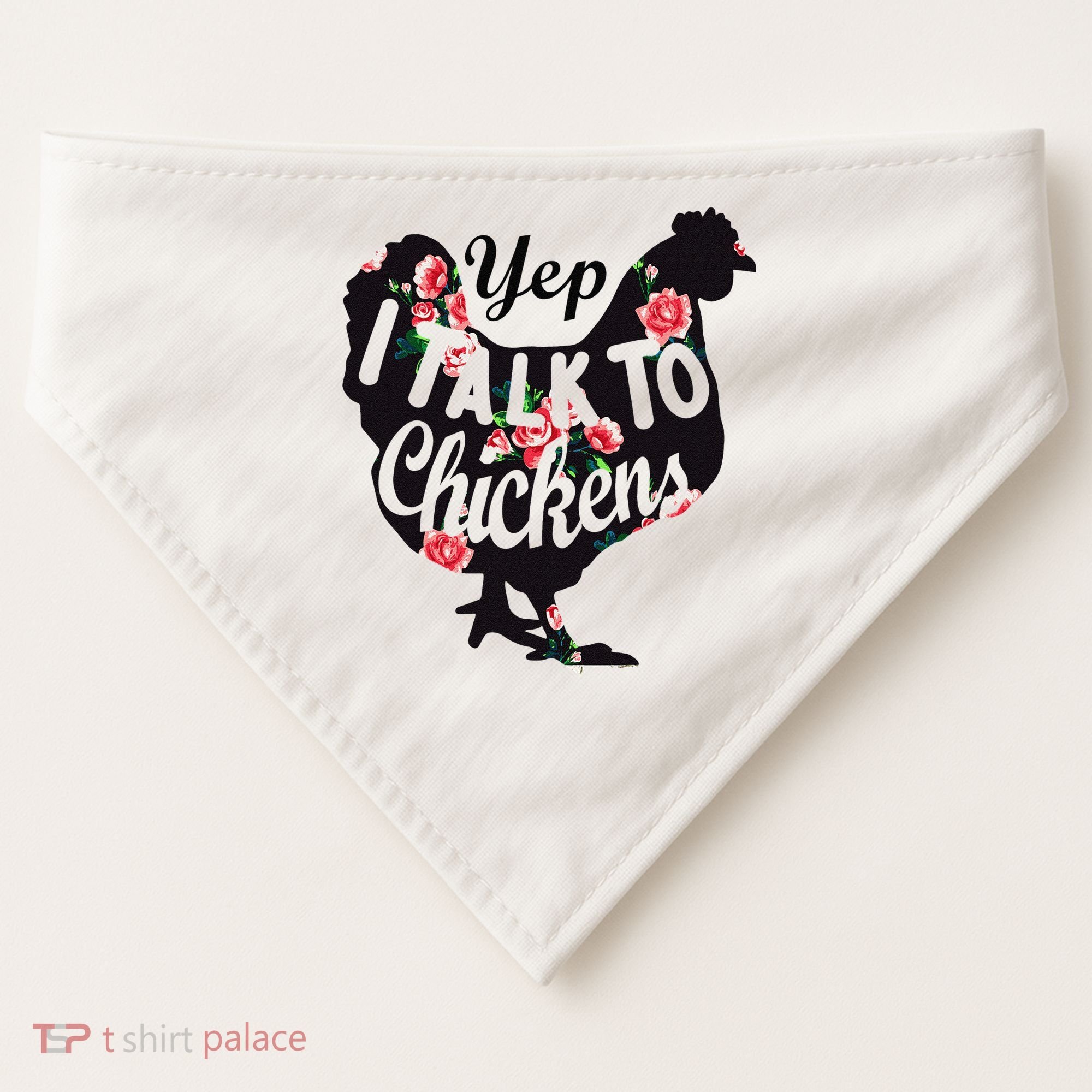 Farmer Yep I Talk To Chickens Funny Chicken Lover USA-Made Doggie Bandana