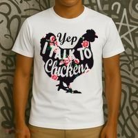 Farmer Yep I Talk To Chickens Funny Chicken Lover T-Shirt thumb 3