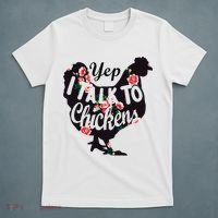 Farmer Yep I Talk To Chickens Funny Chicken Lover T-Shirt thumb 5