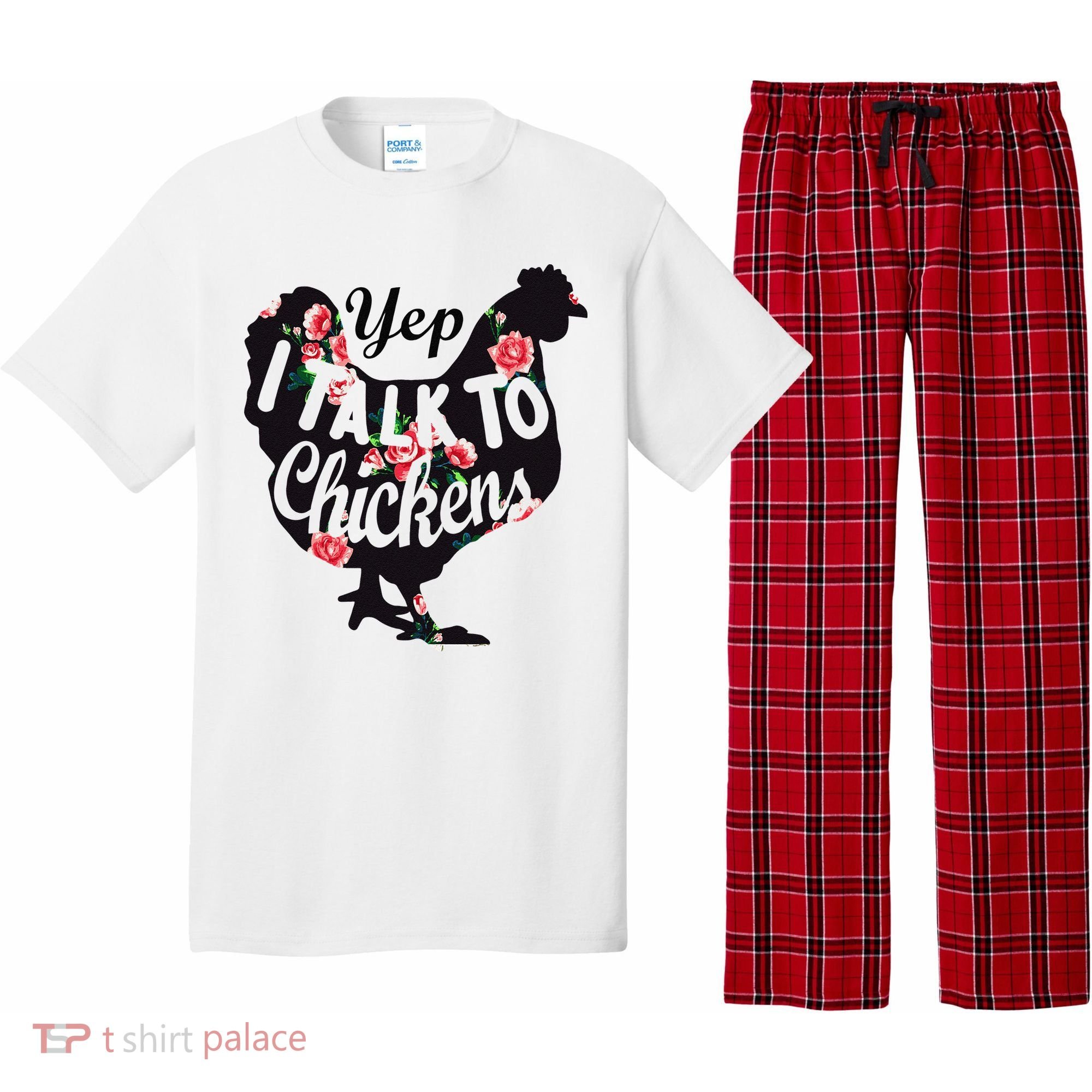 Farmer Yep I Talk To Chickens Funny Chicken Lover Pajama Set