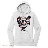 Farmer Yep I Talk To Chickens Funny Chicken Lover Women's Hoodie thumb 0