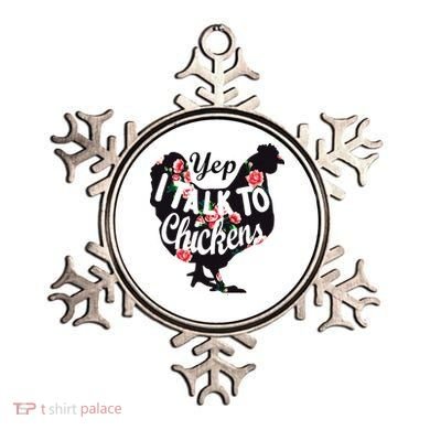 Farmer Yep I Talk To Chickens Funny Chicken Lover Ornament
