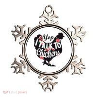 Farmer Yep I Talk To Chickens Funny Chicken Lover Ornament thumb 0