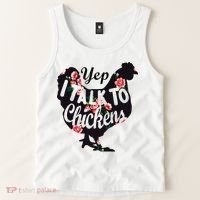 Farmer Yep I Talk To Chickens Funny Chicken Lover Tank Top thumb 2